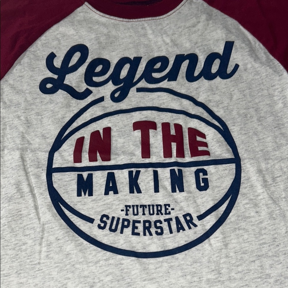 Legend in the Making Kids Raglan Graphic T-Shirt Size 6 - Picture 2 of 8